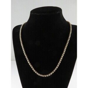 18" TL Sterling Silver Box Link Gilded Gold & Etched Metal Necklace Heavy